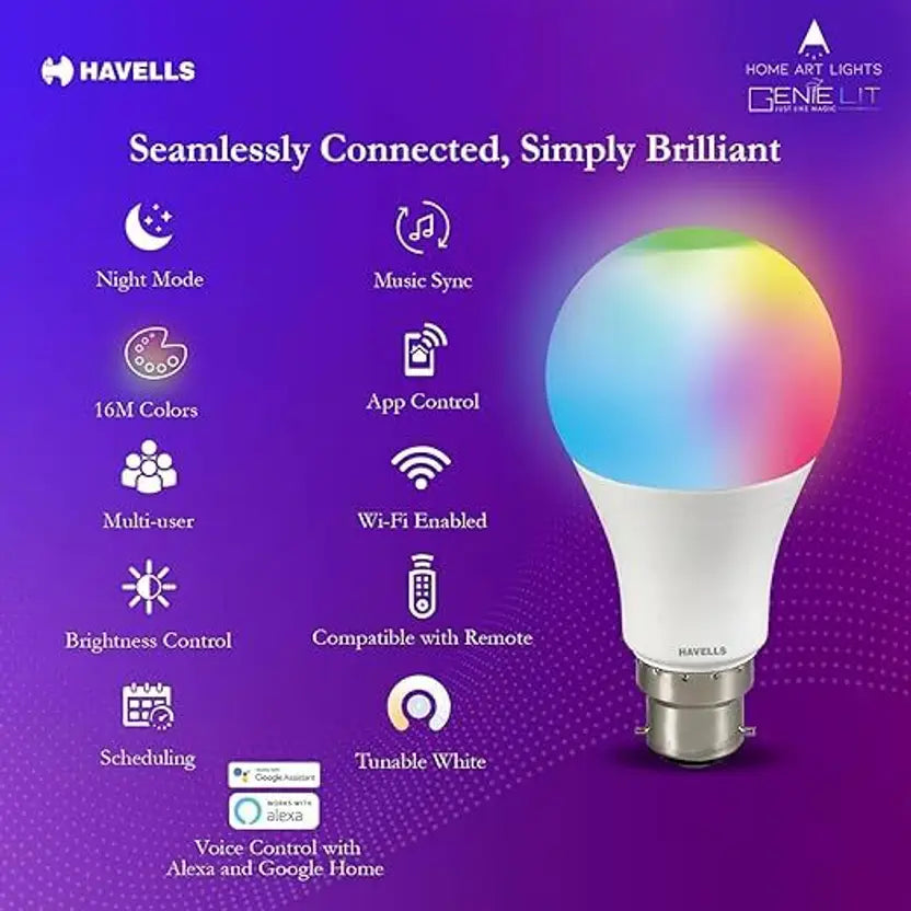 Glamax LED 9 W TW+Colors B22 Smart Lamp